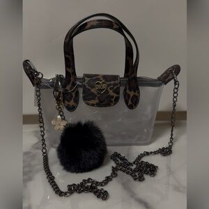 🔥Leopard Print and Clear Mini Bag WITH AN AUTHENTIC DIOR CHARM🔥